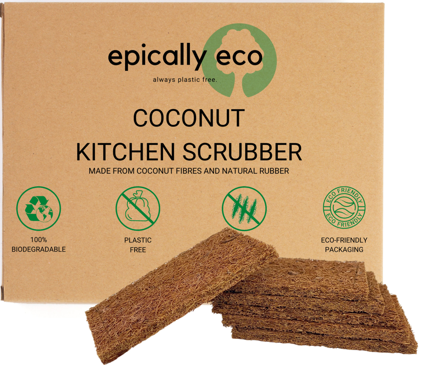 Biodegradable Coconut Kitchen Scrubbers- Pack of 5